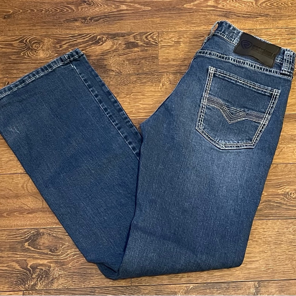 Mens Rock & Roll Denim Pistol Bootcut Jeans 32x34